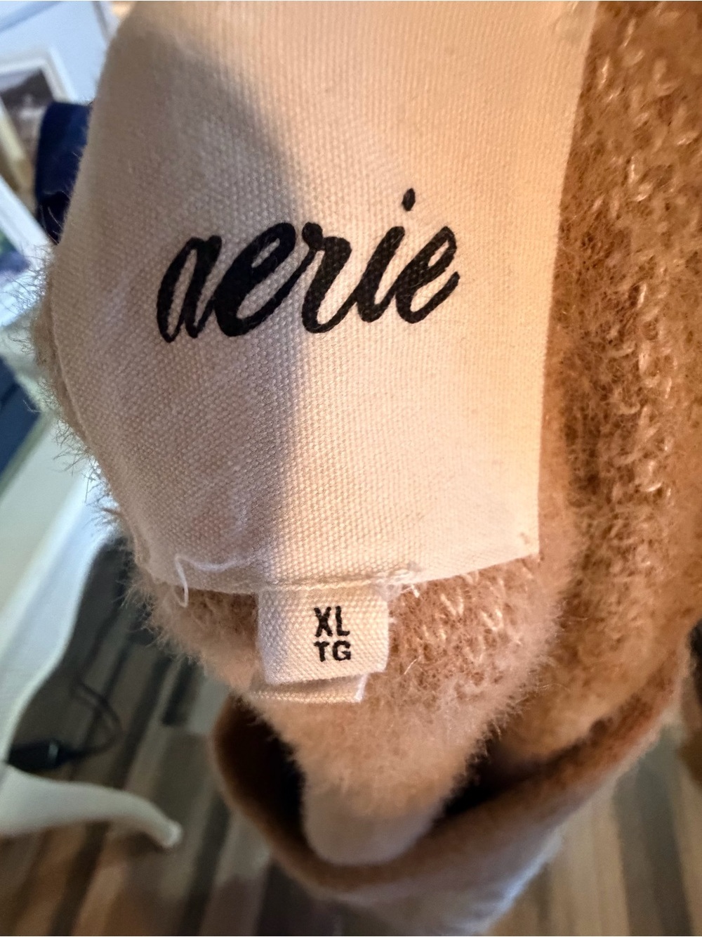 aerie Cream & Tan Leopard-Print Crewneck Sweater - Picture 13 of 13